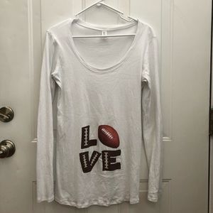 Long sleeve maternity football tee